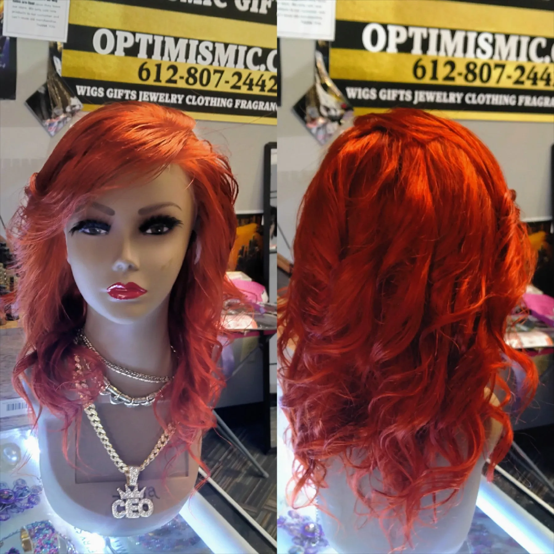 Majesty 350 Ginger 13x6 HD Lace $195 20 inch 100% Human Hair Lace Front Wigs Optimismic Wigs and Gifts