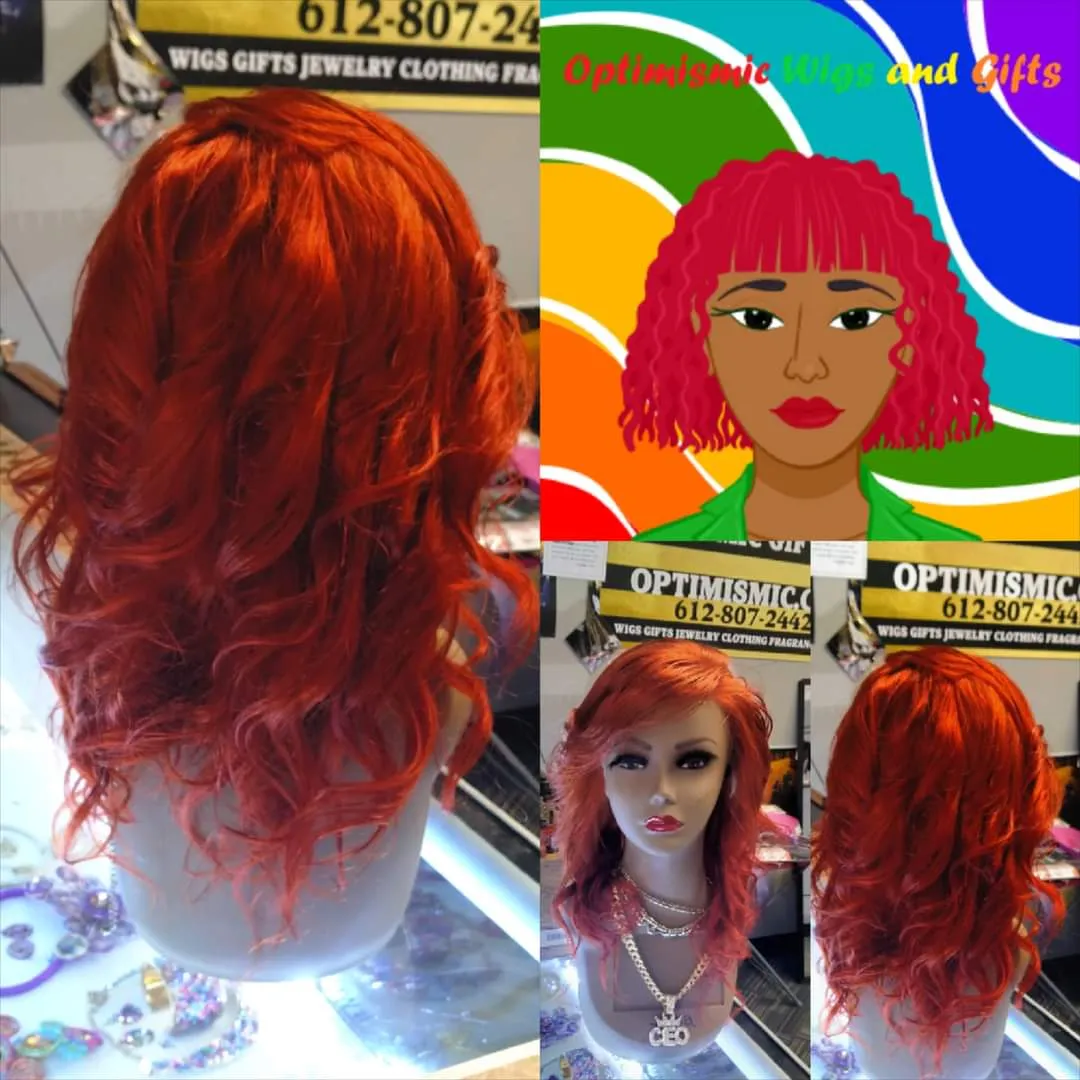 Majesty 350 Ginger 13x6 HD Lace $195 20 inch 100% Human Hair Lace Front Wigs Optimismic Wigs and Gifts