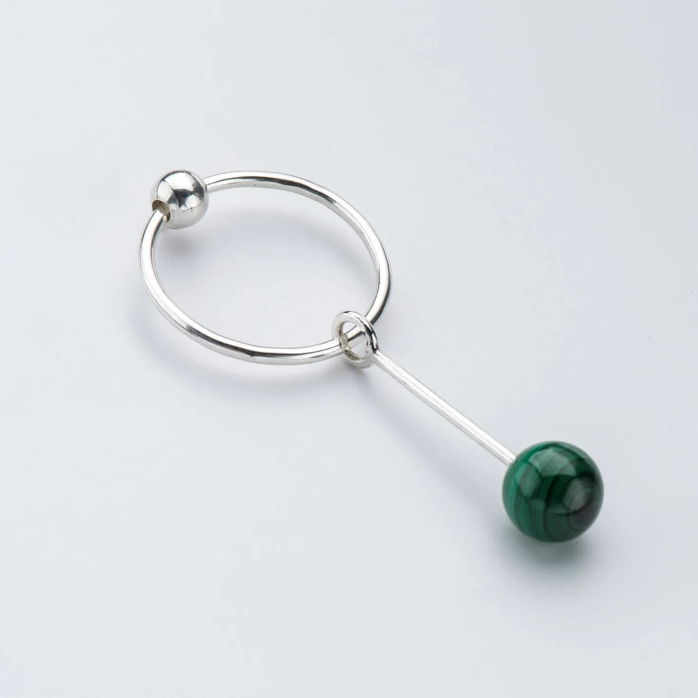 Malachite Sinker Earring