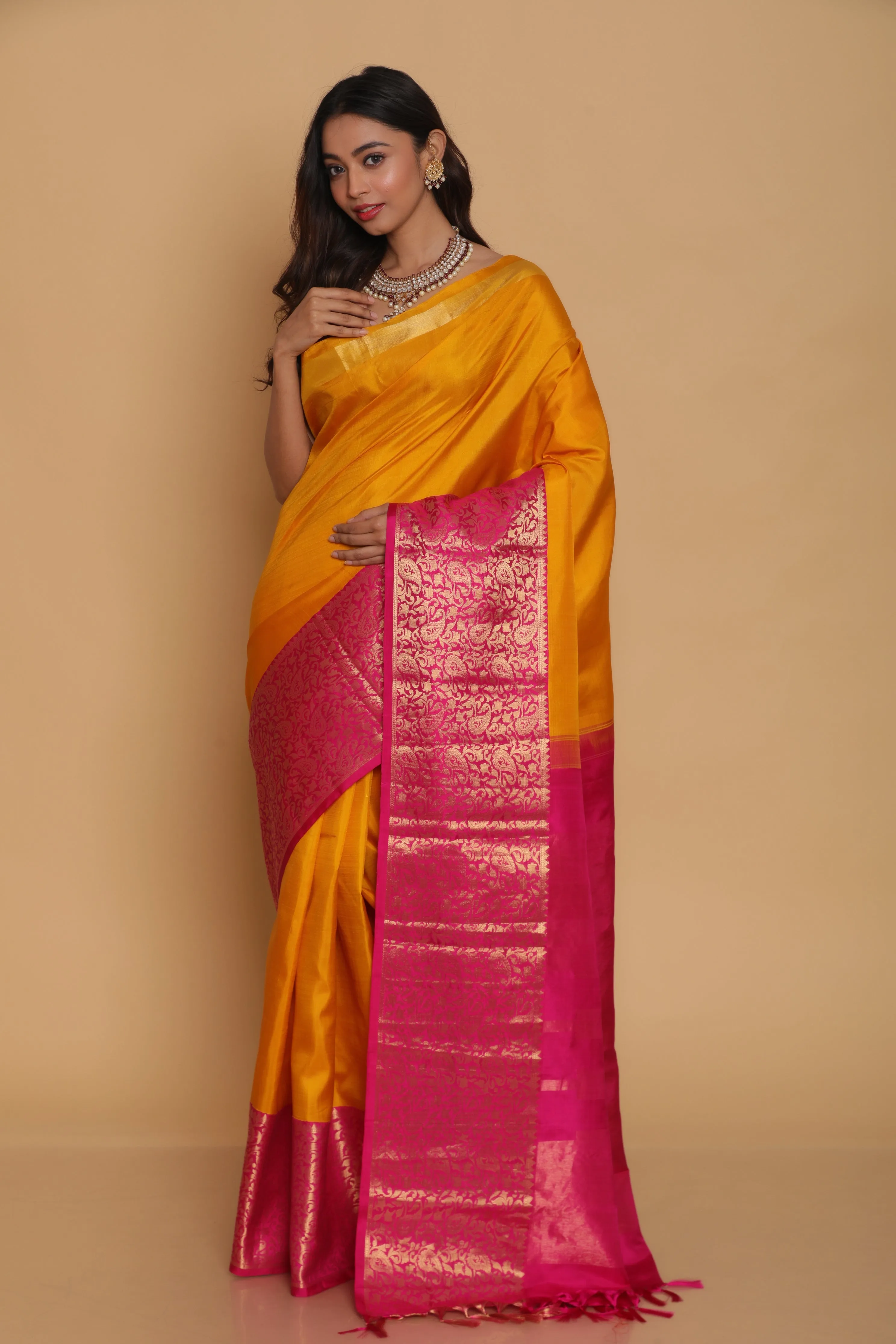 Mango kanjiveram silk saree