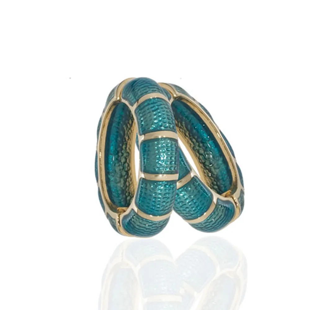 Medium Segmented Turquoise Hoop-Eze Earrings