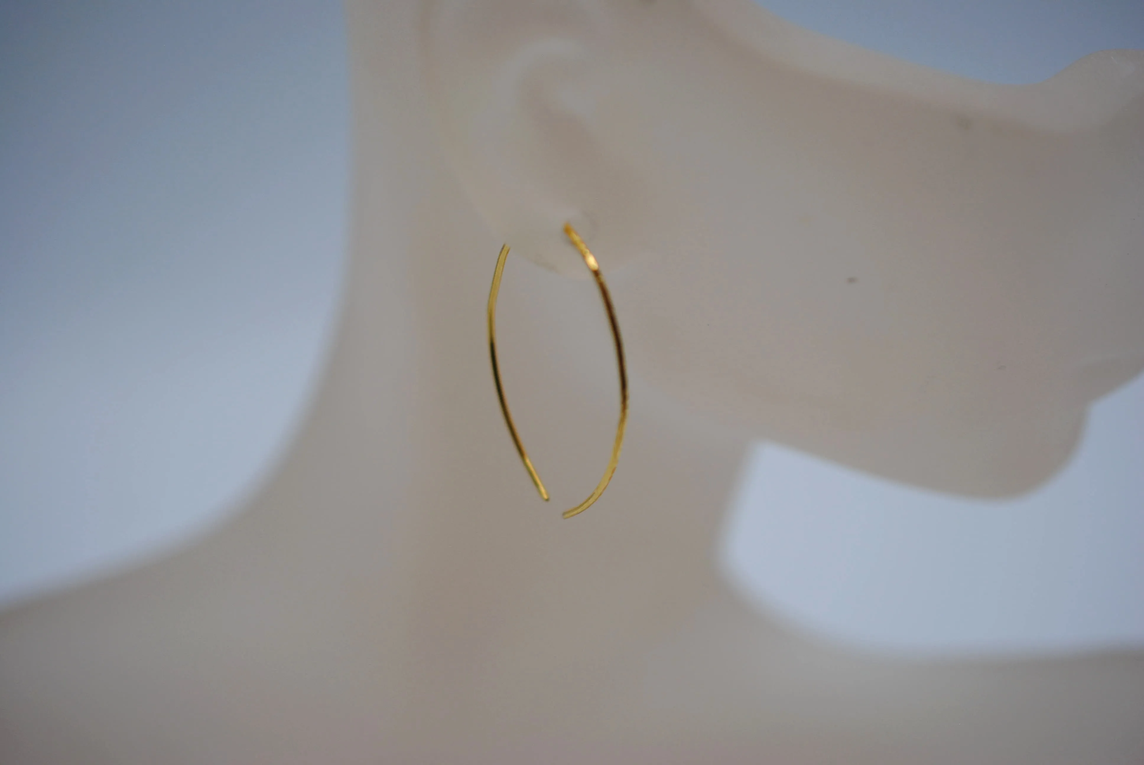 Medium Yellow Gold Open Hoop Earrings