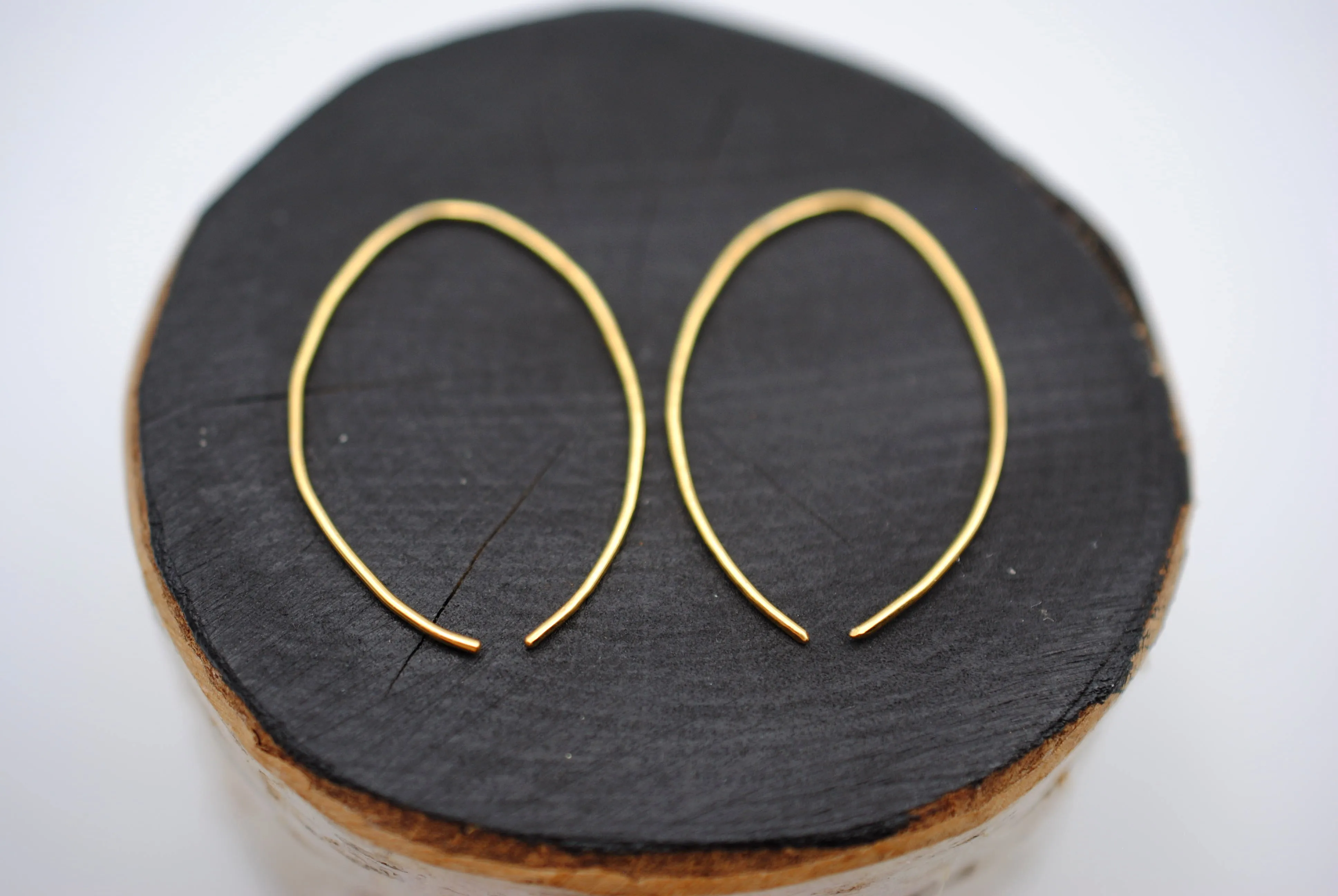 Medium Yellow Gold Open Hoop Earrings