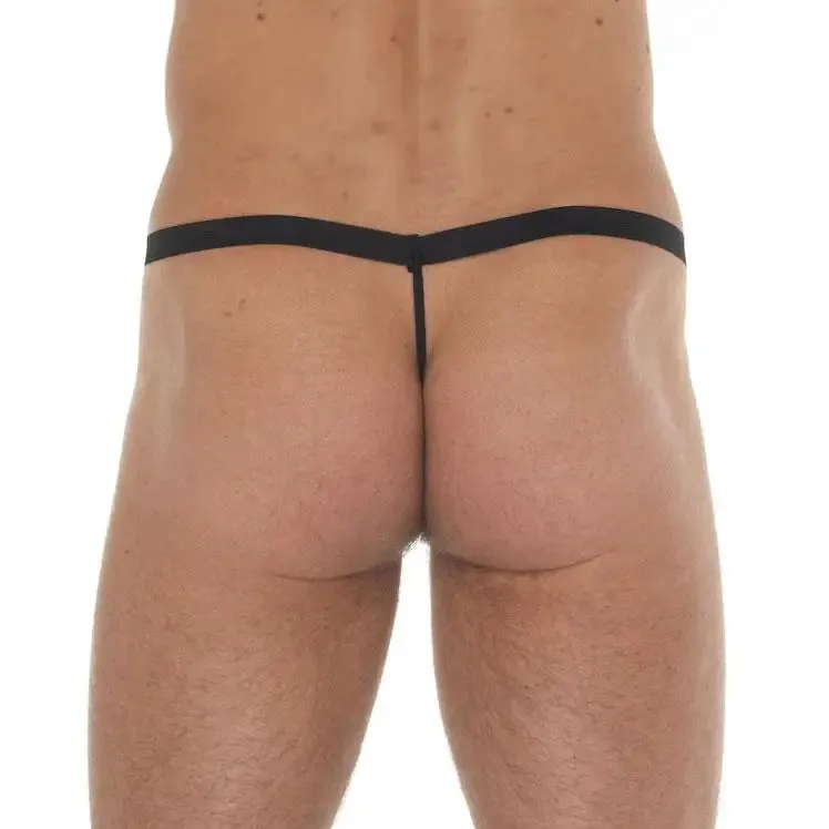 Mens Black Sexy See Through G-string