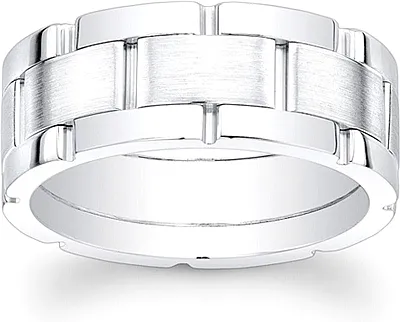 Men's Segmented Wedding Band-8.5mm