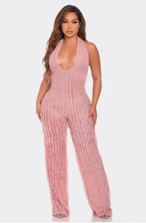 Mesh Ruffled Jumpsuit (available in black only)