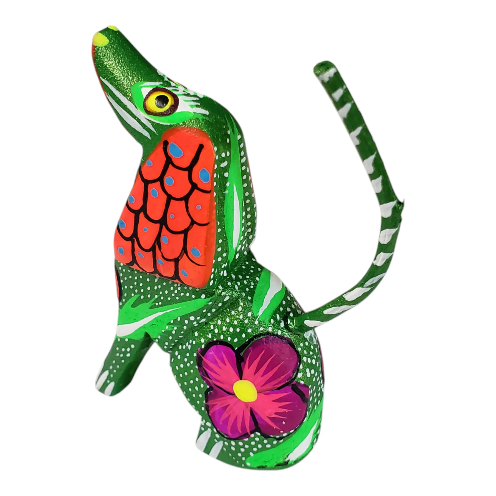 Mexican Alebrije  Mini Dog Wood Carving Oaxaca Art Hand Painted