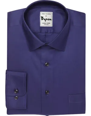 Midnight Blue Solid Shirt, Forward Point Collar, Round Cuff