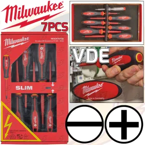 MILWAUKEE 7PCS TRI - LOBE VDE SCREWDRIVER SET ( SLOTTED - PHILLIPS )