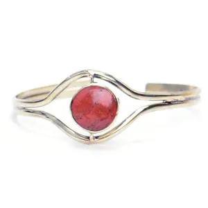 Minga "Flip Stone" Alpaca Silver Bracelet