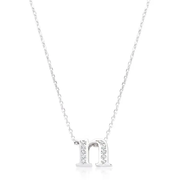 Mini Initial Pave Necklace