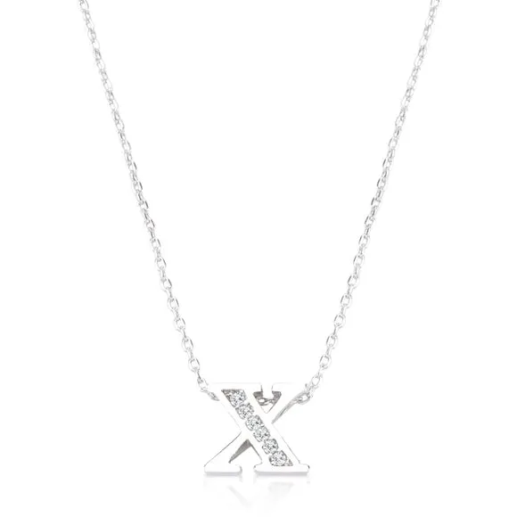 Mini Initial Pave Necklace