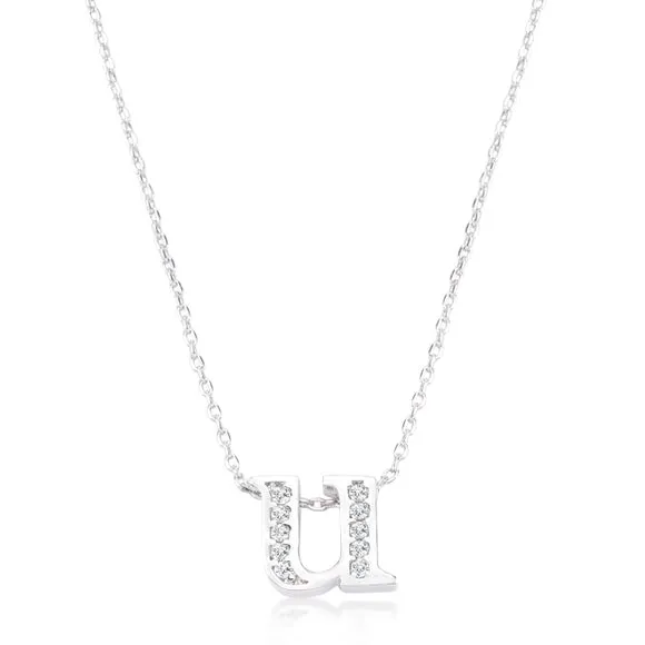 Mini Initial Pave Necklace