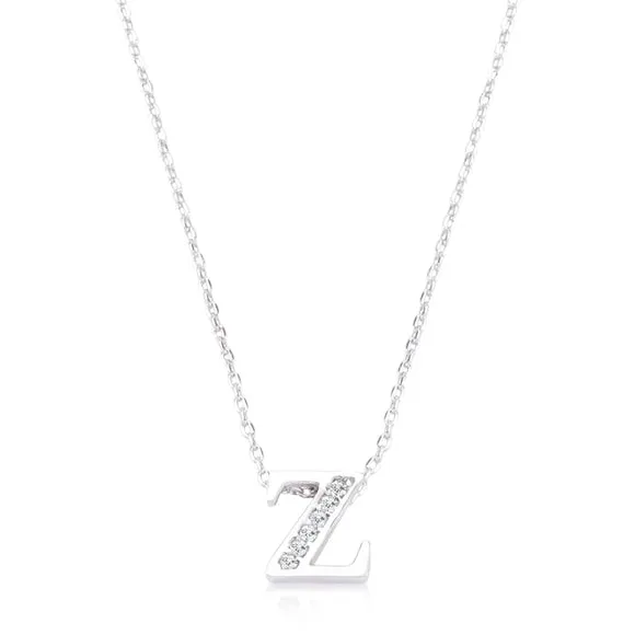 Mini Initial Pave Necklace