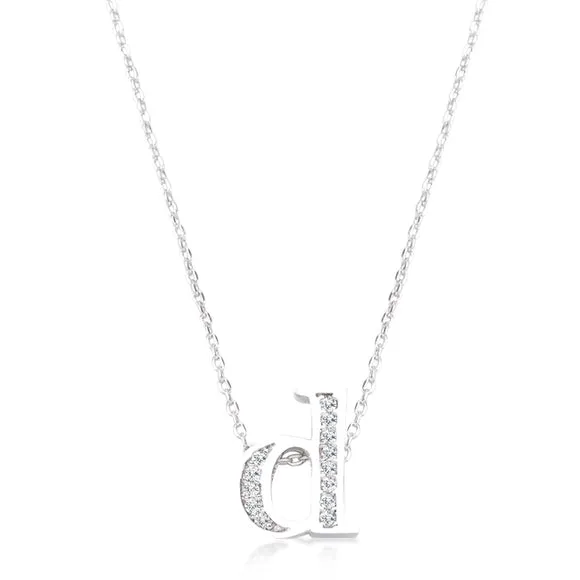 Mini Initial Pave Necklace