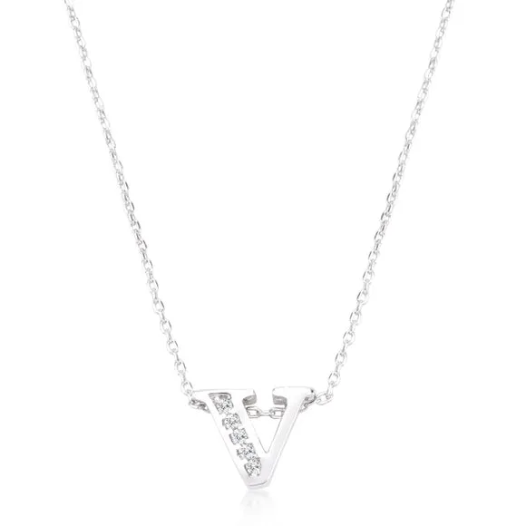 Mini Initial Pave Necklace