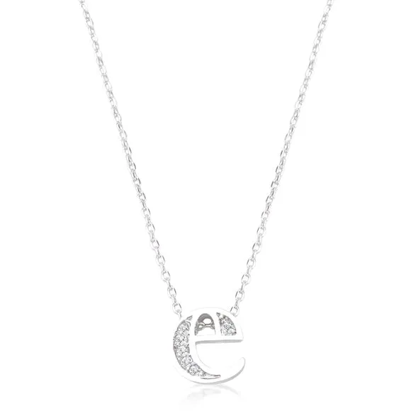 Mini Initial Pave Necklace