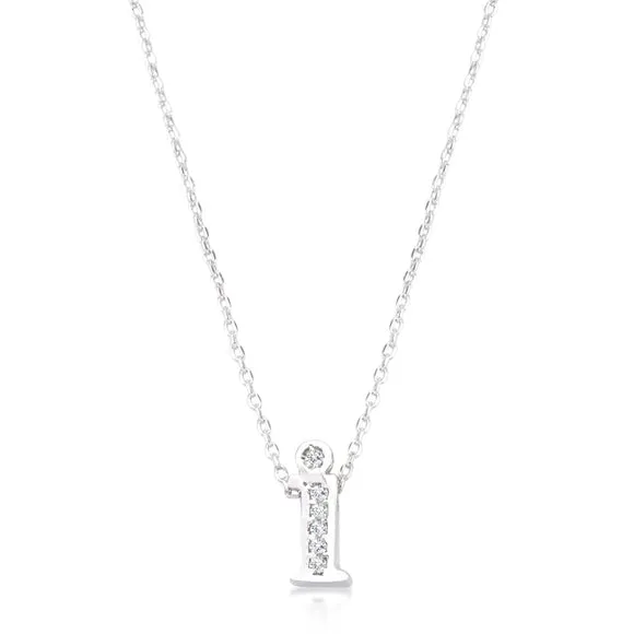 Mini Initial Pave Necklace