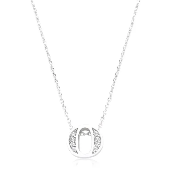 Mini Initial Pave Necklace
