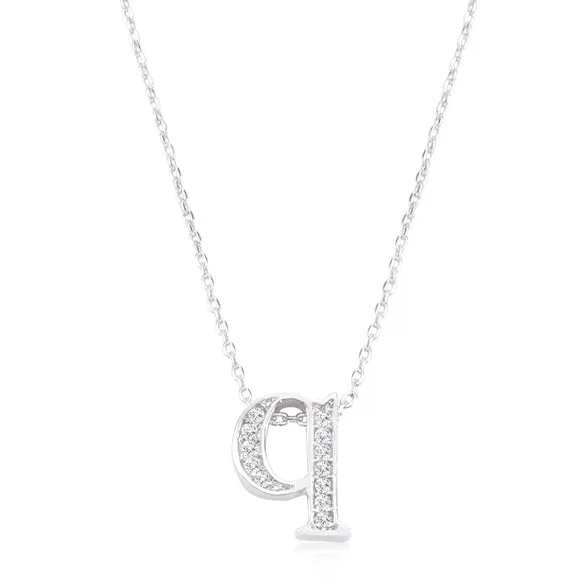 Mini Initial Pave Necklace