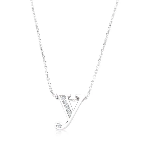 Mini Initial Pave Necklace