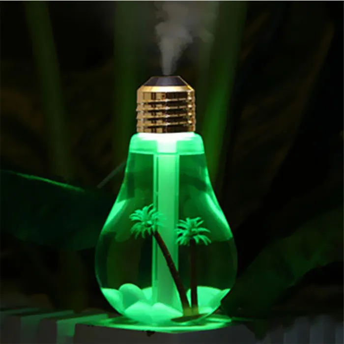 Mini USB Bulb Humidifier and Air Purifier with LED Lights