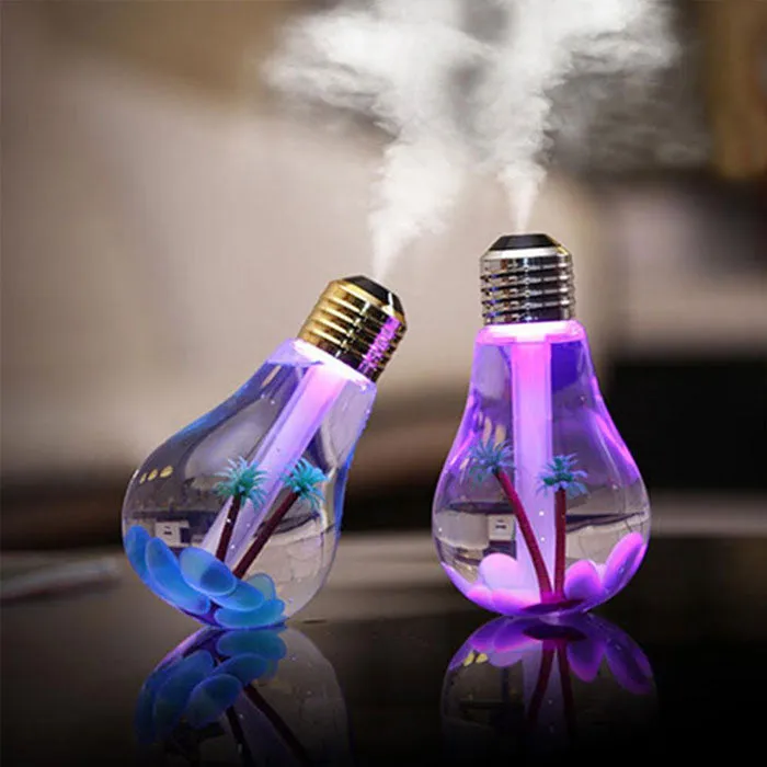 Mini USB Bulb Humidifier and Air Purifier with LED Lights