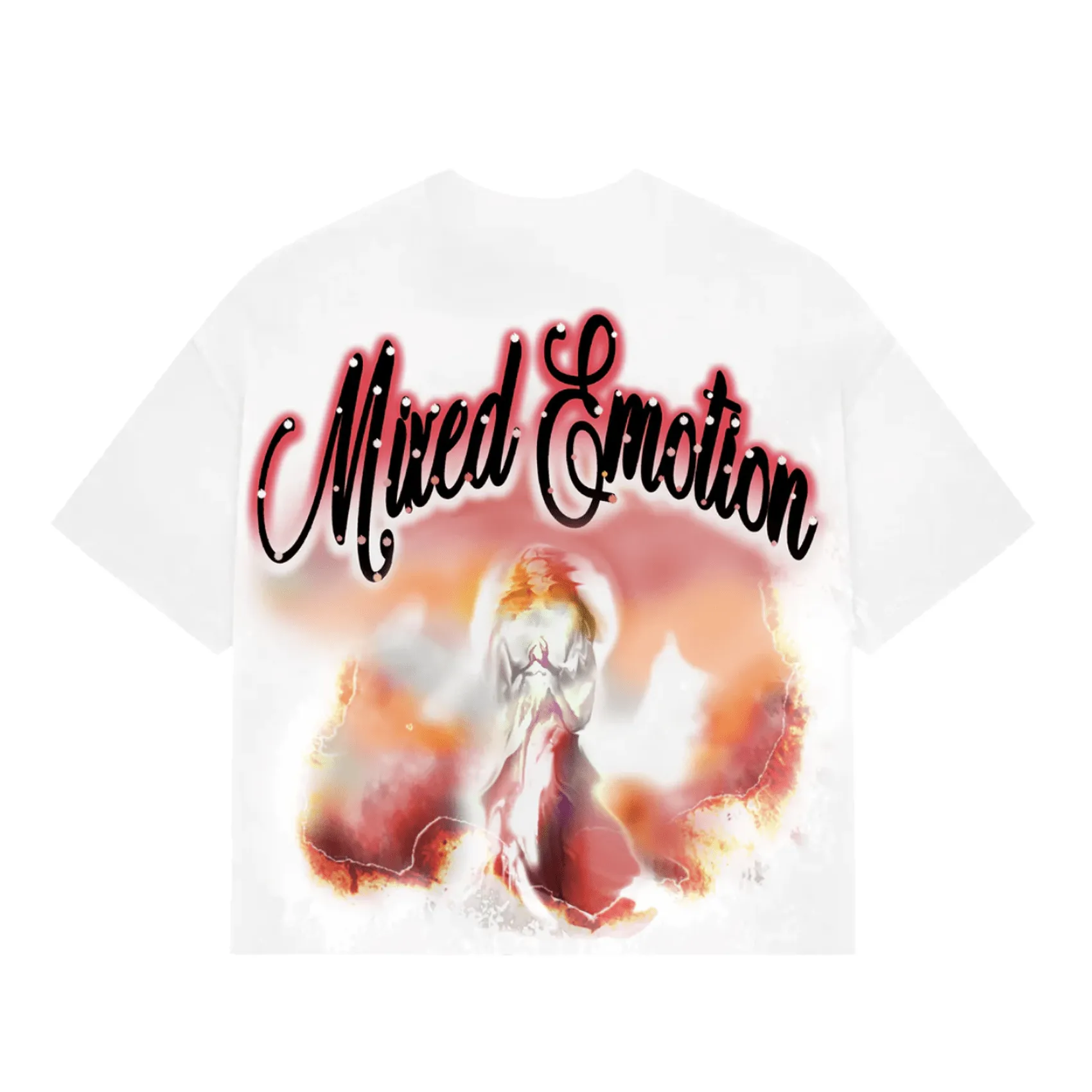 Mixed Emotion Red Rhinestone Cropped Tee