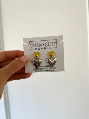 MIXED HEART EARRINGS