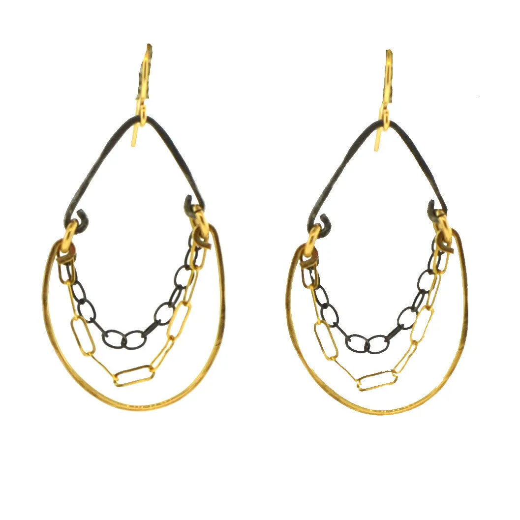 Mixed Metal Chandelier Earrings