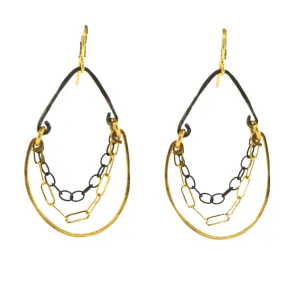 Mixed Metal Chandelier Earrings