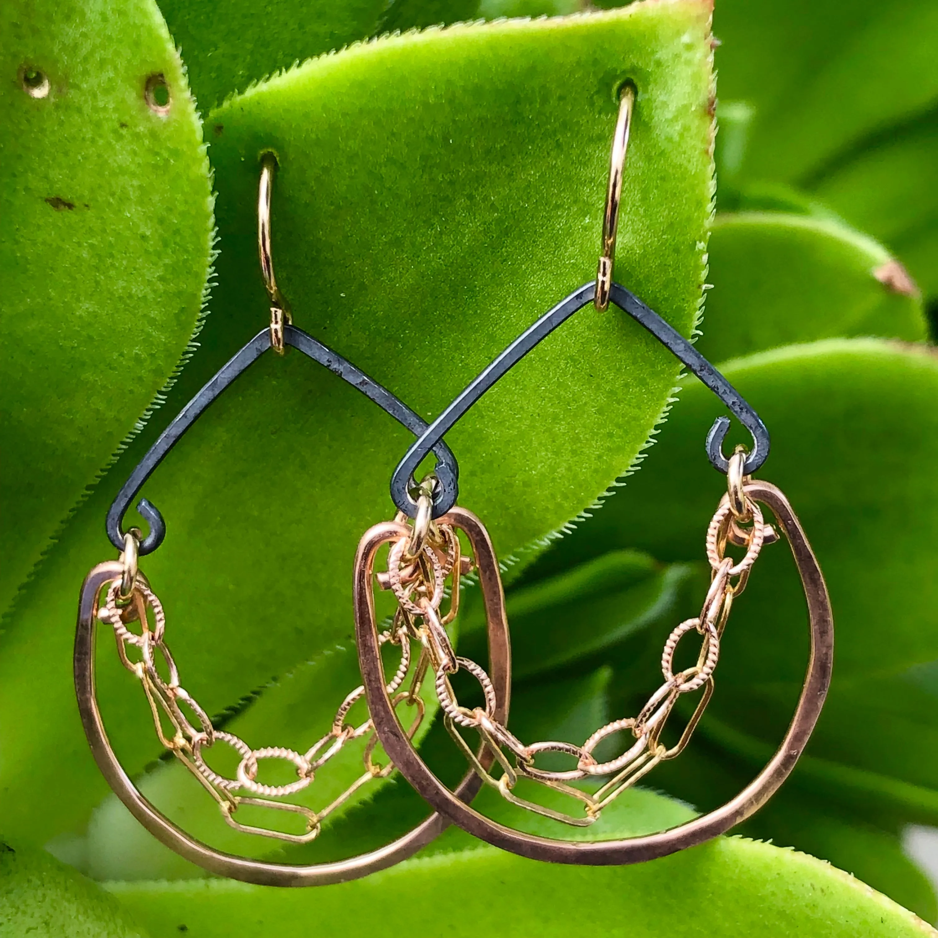 Mixed Metal Chandelier Earrings