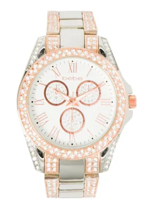 Mixed Metal Crystal Watch