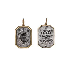 Mixed Metal Diamond Man on the Moon Charm