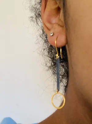 Mixed Metal Geo Bar Dangle Earrings