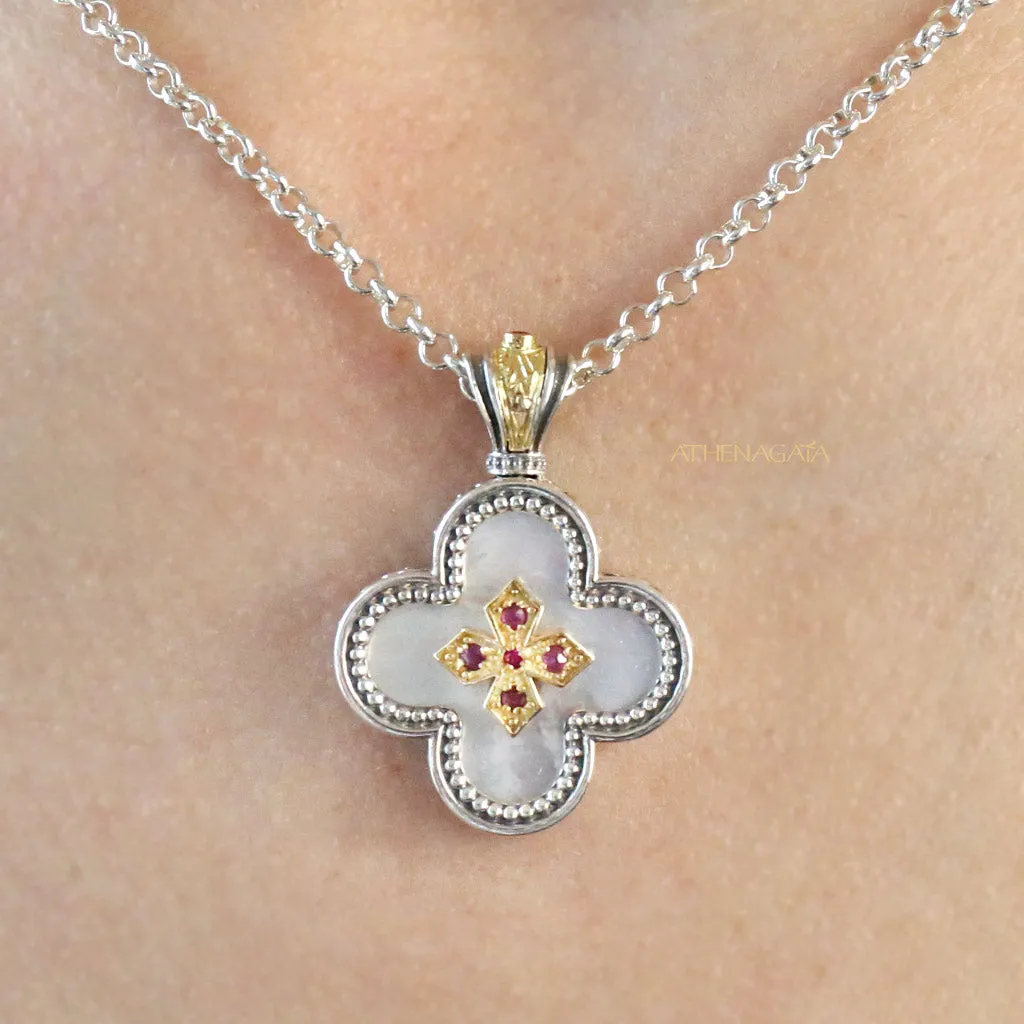 Mother of Pearl Rounded Greek Cross