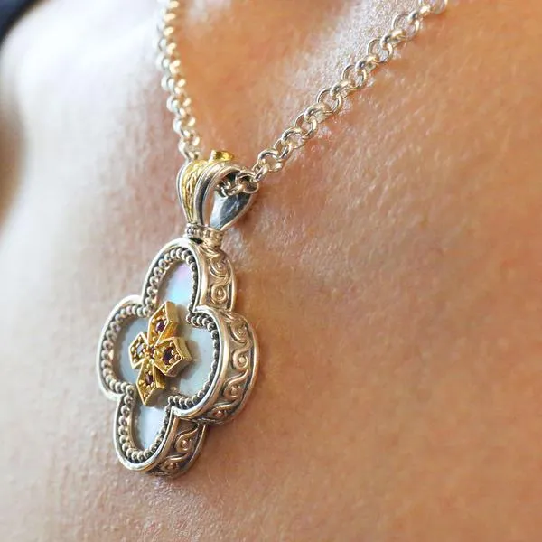 Mother of Pearl Rounded Greek Cross