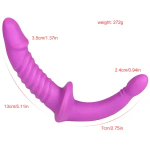 MRIMIN Strapless Strap-On Double Sided Headed Dildo for Lesbian and Couples