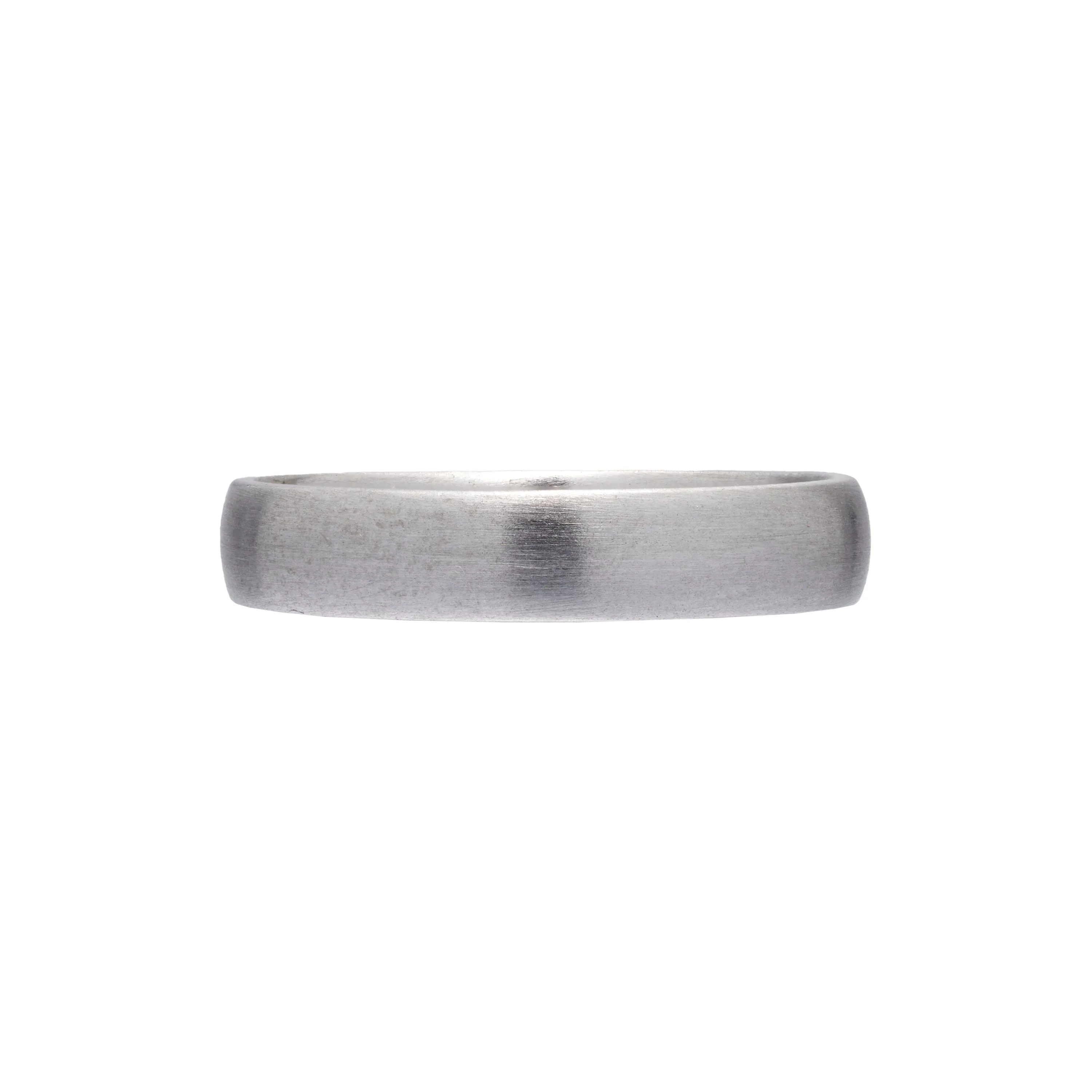 Métier Modern 14k White Gold Rounded Flat Band - 4mm