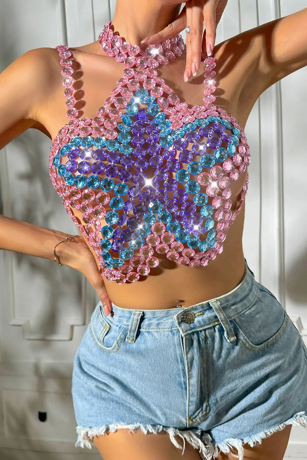 Multi Color Gem Cami Top