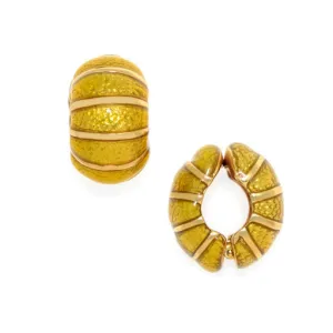 Mustard Segmented Goldtone Reversible Hugs®