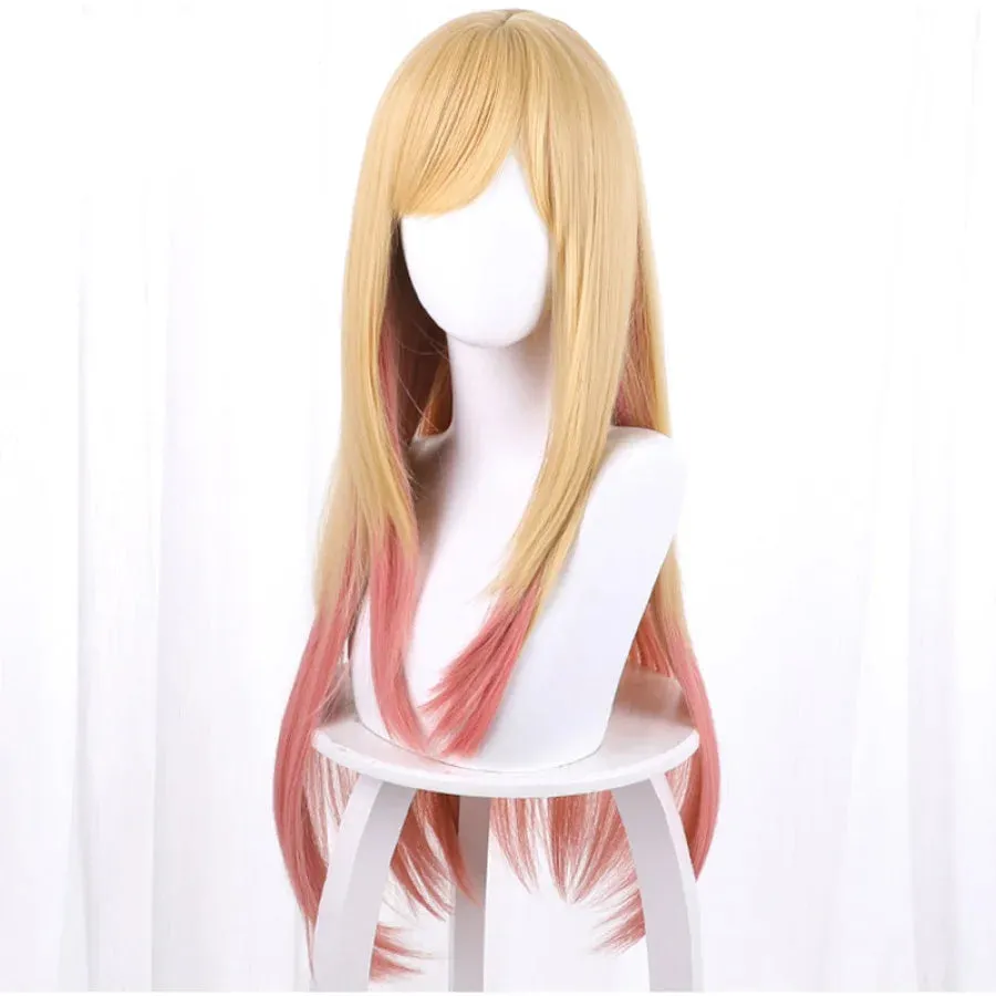 My Dress-Up Darling Kitagawa Marin Gold Pink Long Wig 00116