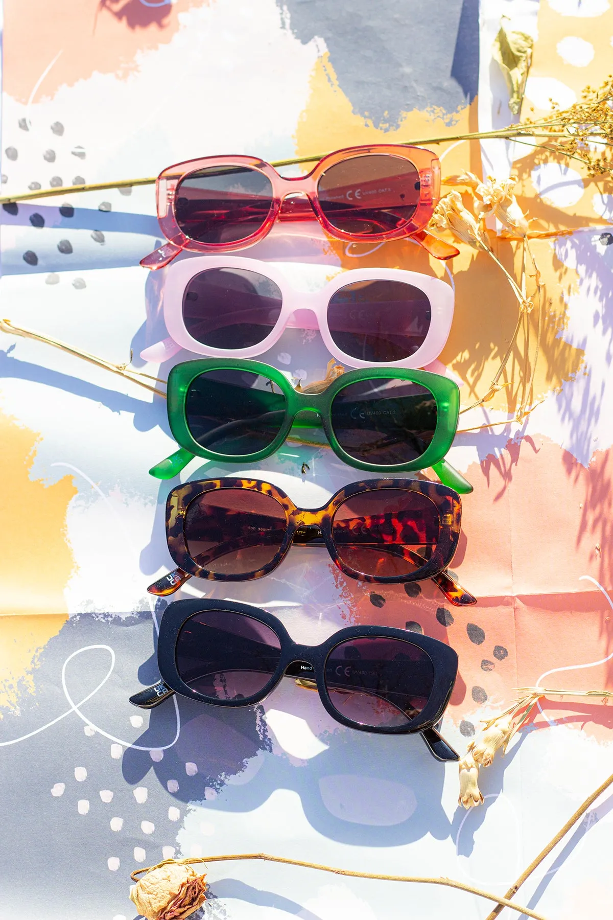 Narrow Oval Chunky Sunglasses