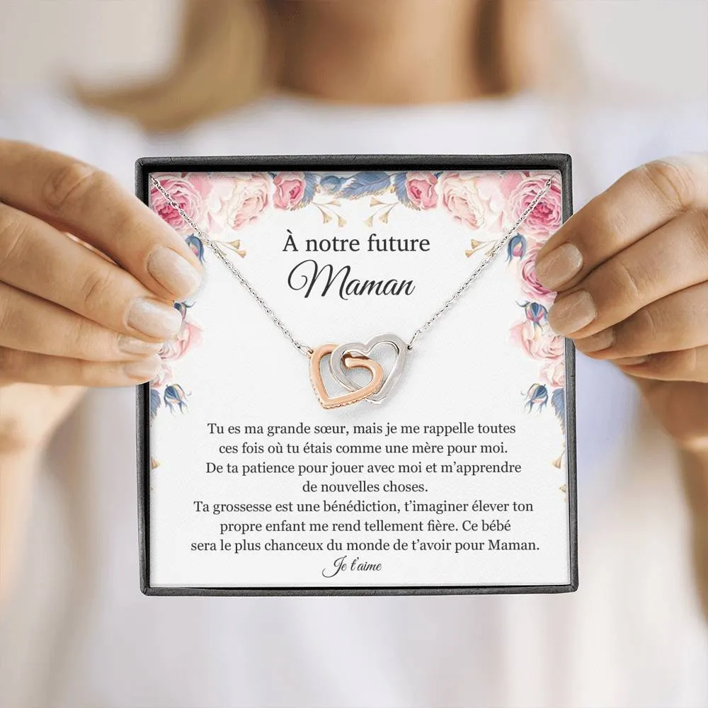 NEWMOM • Collier Grossesse Pour Ma Sœur Double Cœur
