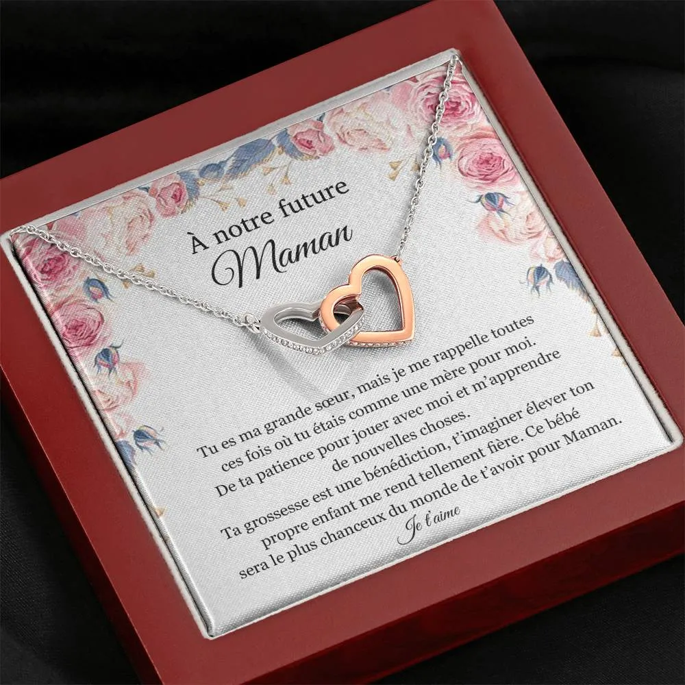 NEWMOM • Collier Grossesse Pour Ma Sœur Double Cœur