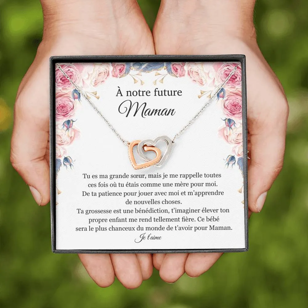 NEWMOM • Collier Grossesse Pour Ma Sœur Double Cœur