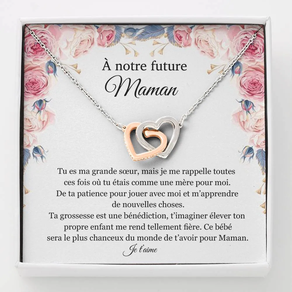 NEWMOM • Collier Grossesse Pour Ma Sœur Double Cœur