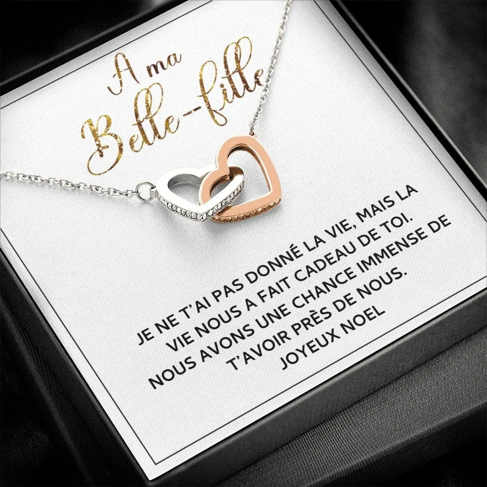 NOELENCHANTÉ • COLLIER JOYEUX NOËL MA BELLE-FILLE Double Cœur