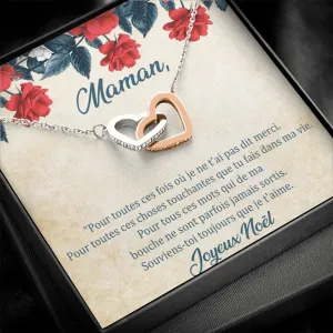 NOELENCHANTÉ • COLLIER JOYEUX NOËL MAMAN Double Cœur
