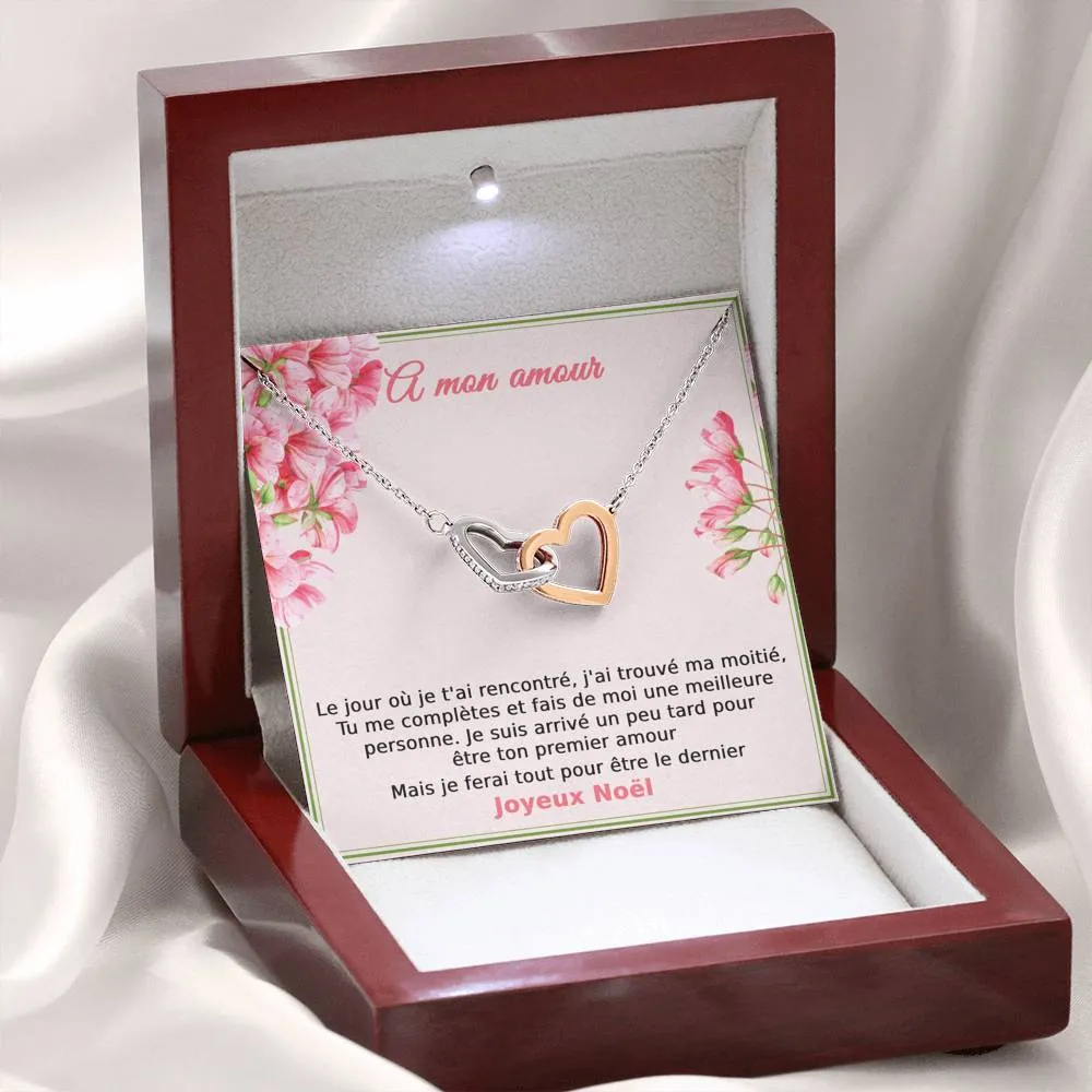 NOELENCHANTÉ • COLLIER JOYEUX NOËL MON AMOUR Double Cœur